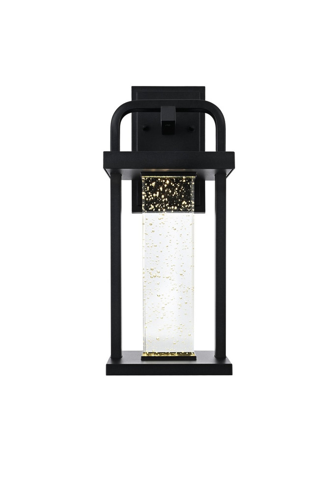 Elegant Lighting - OD602W15BK - LED Outdoor Wall Sconce - Uriah - Black and Clear