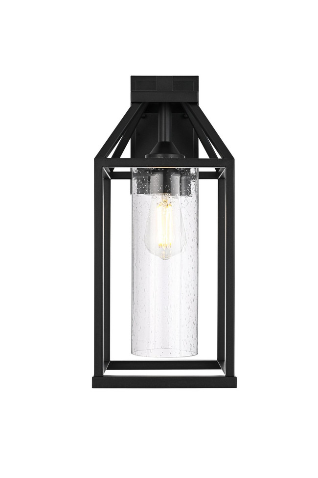 Elegant Lighting - OD606W19BK - One Light Outdoor Wall Sconce - Zora - Black and Clear