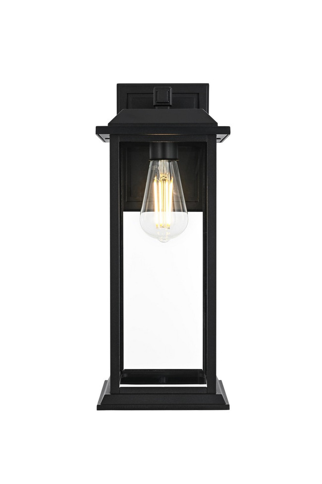 Elegant Lighting - OD611W17BK - One Light Outdoor Wall Sconce - Araceli - Black and Clear
