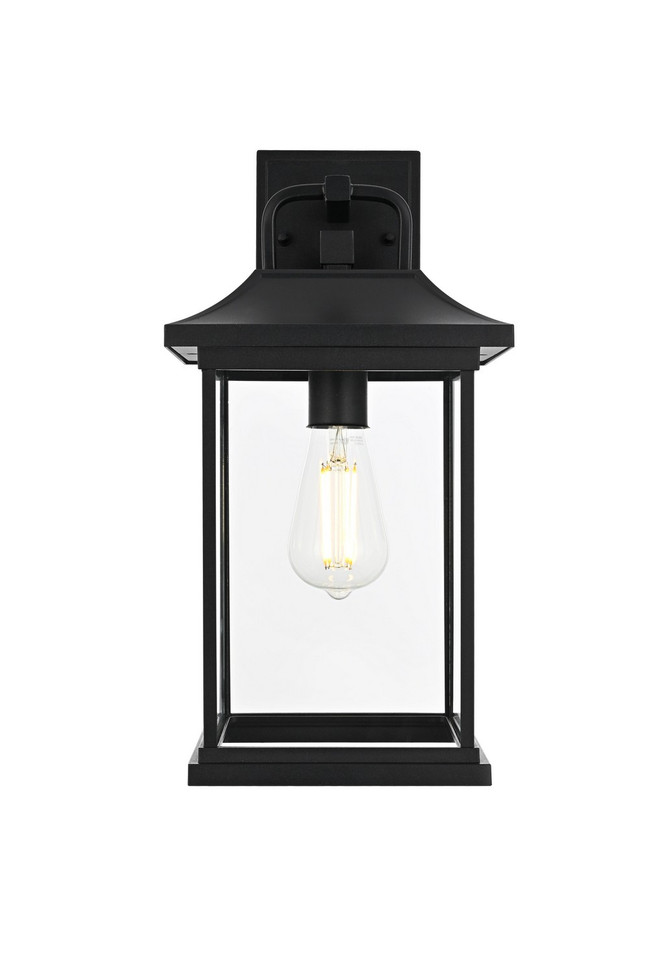 Elegant Lighting - OD612W16BK - One Light Outdoor Wall Sconce - Saul - Black and Clear