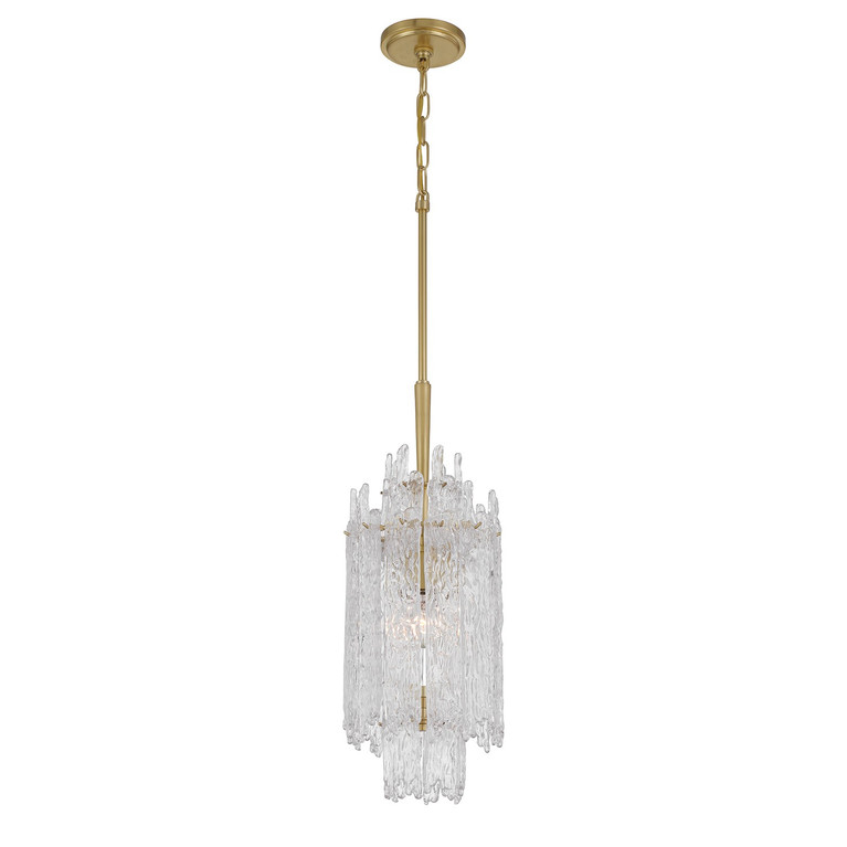 Crystorama - ACK-921-AG - One Light Pendant - Ackerly - Aged Brass