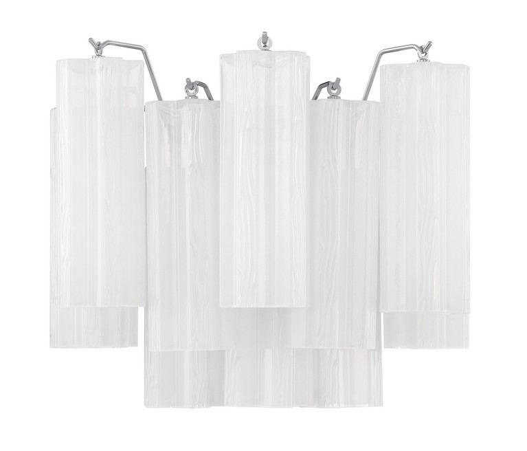 Crystorama - ADD-302-CH-WH - Two Light Wall Sconce - Addis - Polished Chrome