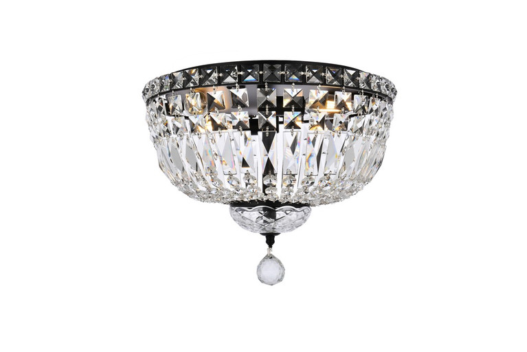 Elegant Lighting - V2528F14BK/RC - Four Light Flush Mount - Tranquil - Black and Clear