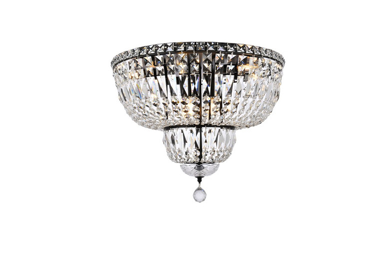 Elegant Lighting - V2528F20BK/RC - Ten Light Flush Mount - Tranquil - Black and Clear