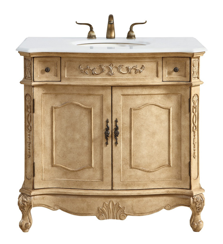 Elegant Lighting - VF10136AB-VW - Single Bathroom Vanity - Danville - Antique beige