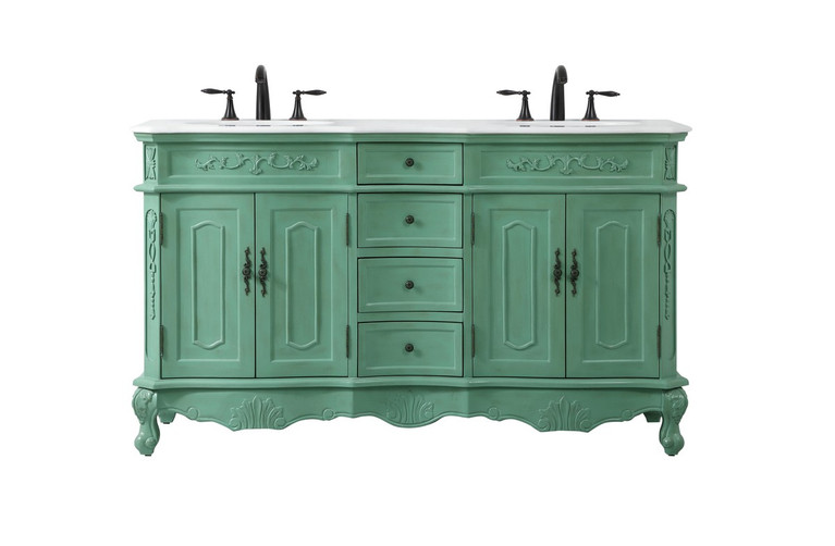 Elegant Lighting - VF10160DVM-VW - Double Bathroom Vanity - Danville - Vintage mint