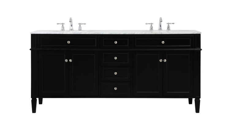 Elegant Lighting - VF12572DBK - Double Bathroom Vanity - Park Avenue - black