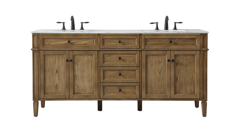 Elegant Lighting - VF12572DDW - Double Bathroom Vanity - Park Avenue - driftwood
