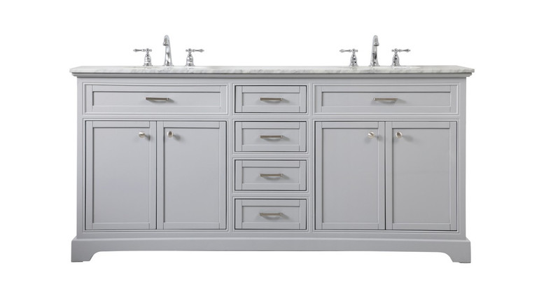 Elegant Lighting - VF15072DGR - Double Bathroom Vanity - Americana - grey