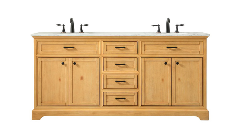 Elegant Lighting - VF15072DNW - Double Bathroom Vanity - Americana - natural wood