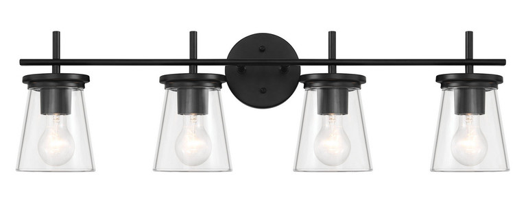 Craftmade - 60404-FB - Four Light Vanity - Connell - Flat Black