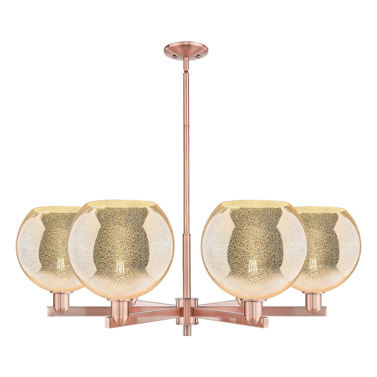 Innovations - 716-6CR-AC-G128-10 - Six Light Chandelier - Arcadia - Antique Copper