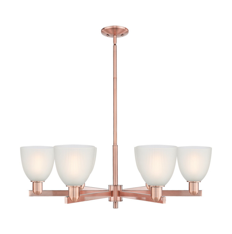 Innovations - 716-6CR-AC-G381 - Six Light Chandelier - Arcadia - Antique Copper