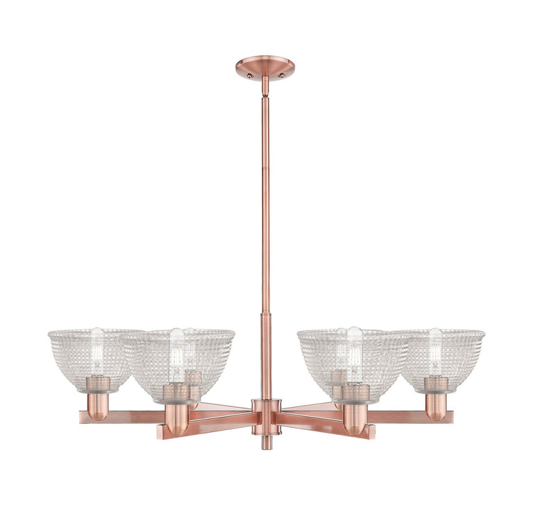 Innovations - 716-6CR-AC-G422 - Six Light Chandelier - Arcadia - Antique Copper