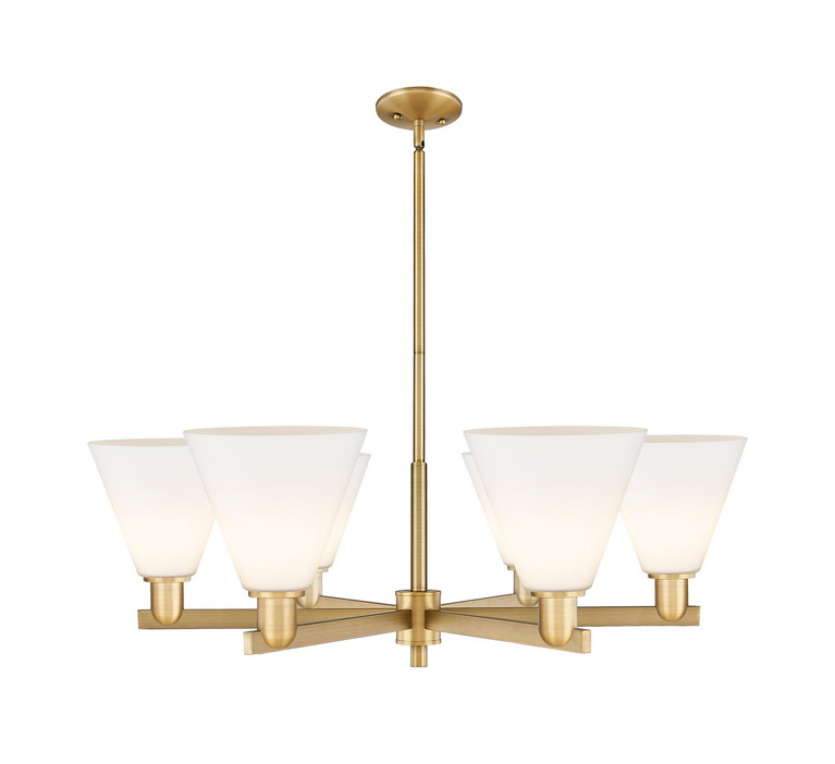 Innovations - 716-6CR-BB-GBC-81 - Six Light Chandelier - Arcadia - Brushed Brass