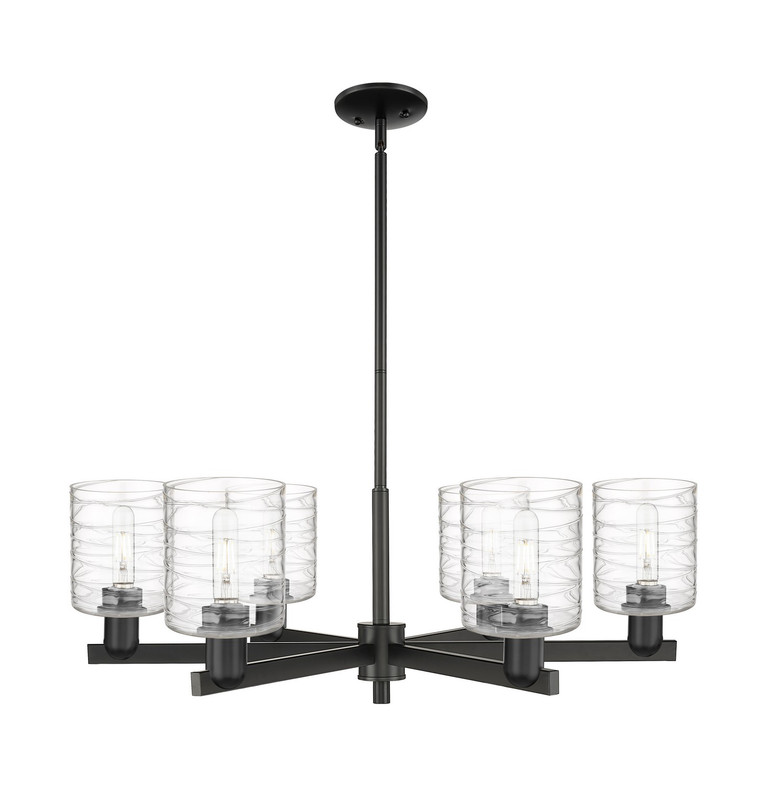 Innovations - 716-6CR-BK-G1113 - Six Light Chandelier - Arcadia - Matte Black
