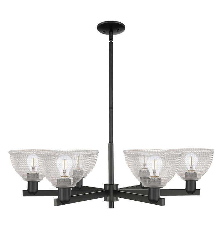 Innovations - 716-6CR-BK-G422 - Six Light Chandelier - Arcadia - Matte Black
