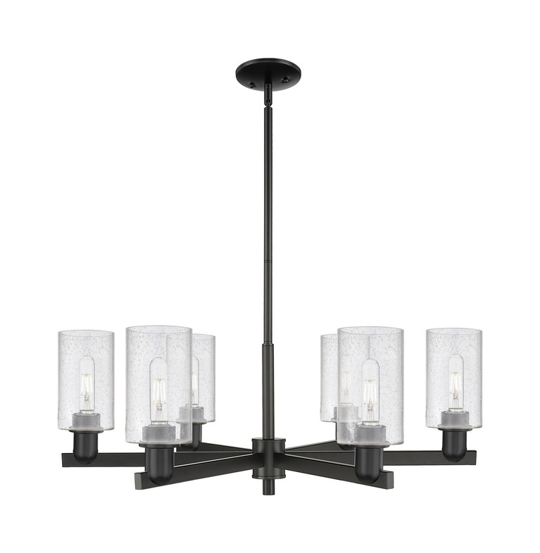Innovations - 716-6CR-BK-G804 - Six Light Chandelier - Arcadia - Matte Black
