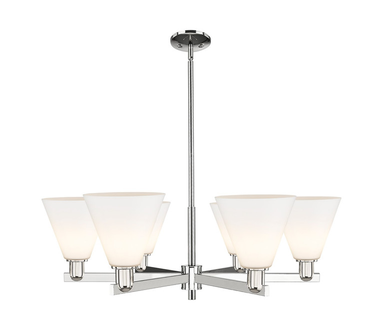 Innovations - 716-6CR-PN-GBC-81 - Six Light Chandelier - Arcadia - Polished Nickel