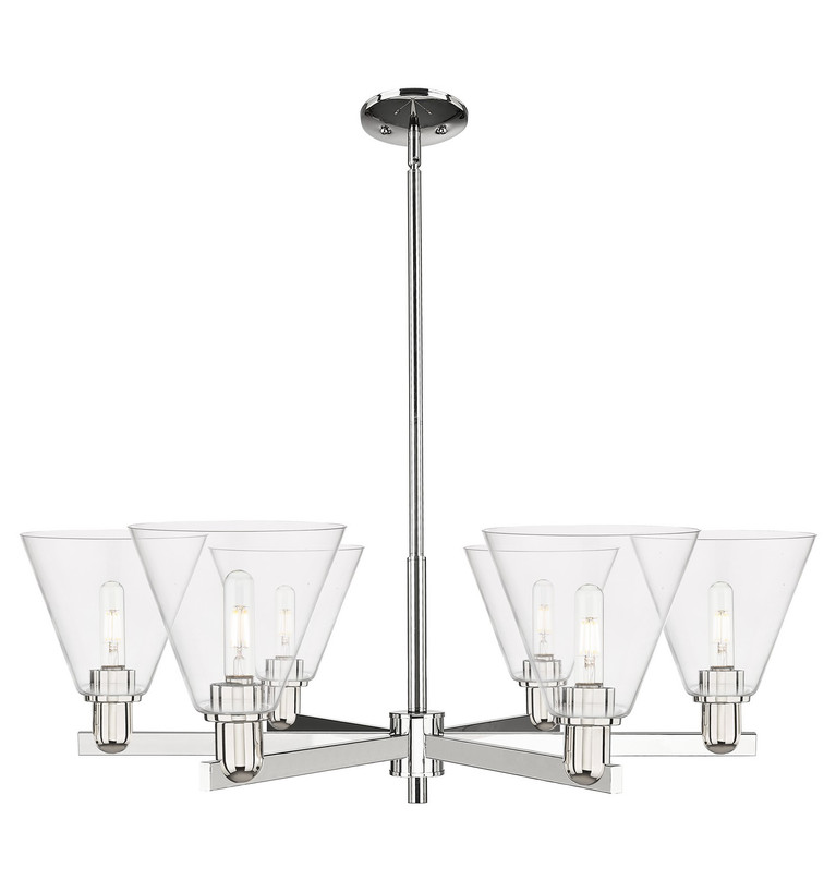 Innovations - 716-6CR-PN-GBC-82 - Six Light Chandelier - Arcadia - Polished Nickel