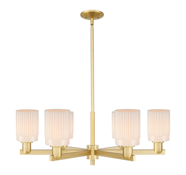 Innovations - 716-6CR-SG-G341 - Six Light Chandelier - Arcadia - Satin Gold