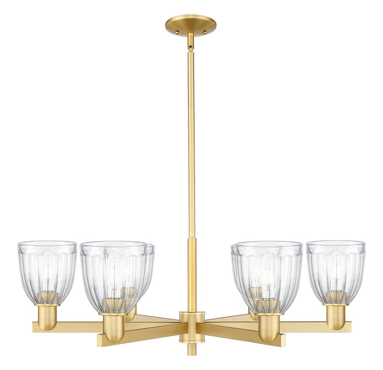 Innovations - 716-6CR-SG-G442 - Six Light Chandelier - Arcadia - Satin Gold