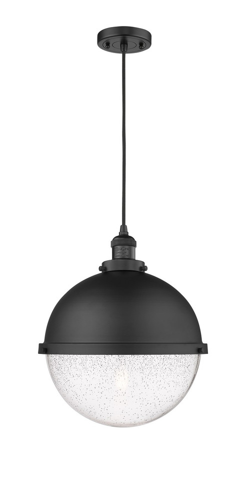 Innovations - 201C-BK-HFS-124-BK-LED - LED Pendant - Franklin Restoration - Matte Black