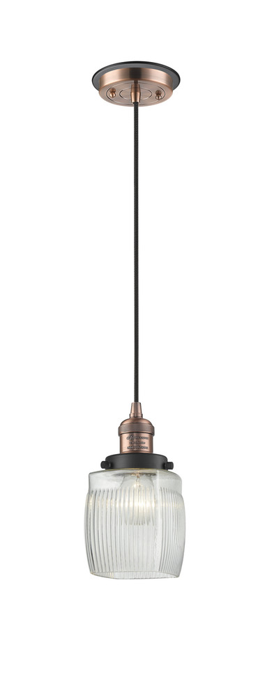 Innovations - 201CBP-ACBK-G302 - One Light Mini Pendant - Franklin Restoration - Antique Copper