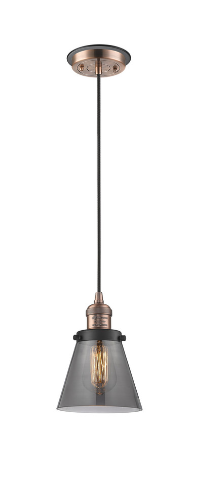 Innovations - 201CBP-ACBK-G63 - One Light Mini Pendant - Franklin Restoration - Antique Copper
