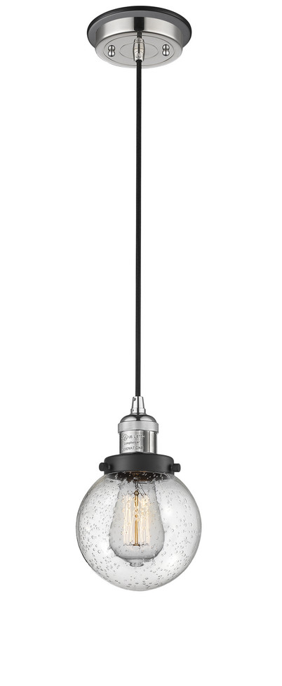 Innovations - 201CBP-PNBK-G204-6 - One Light Mini Pendant - Franklin Restoration - Polished Nickel