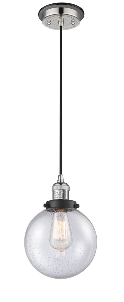Innovations - 201CBP-PNBK-G204-8 - One Light Mini Pendant - Franklin Restoration - Polished Nickel