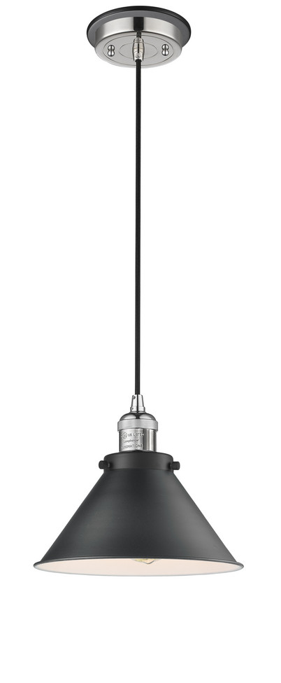 Innovations - 201CBP-PNBK-M10-BK - One Light Mini Pendant - Franklin Restoration - Polished Nickel