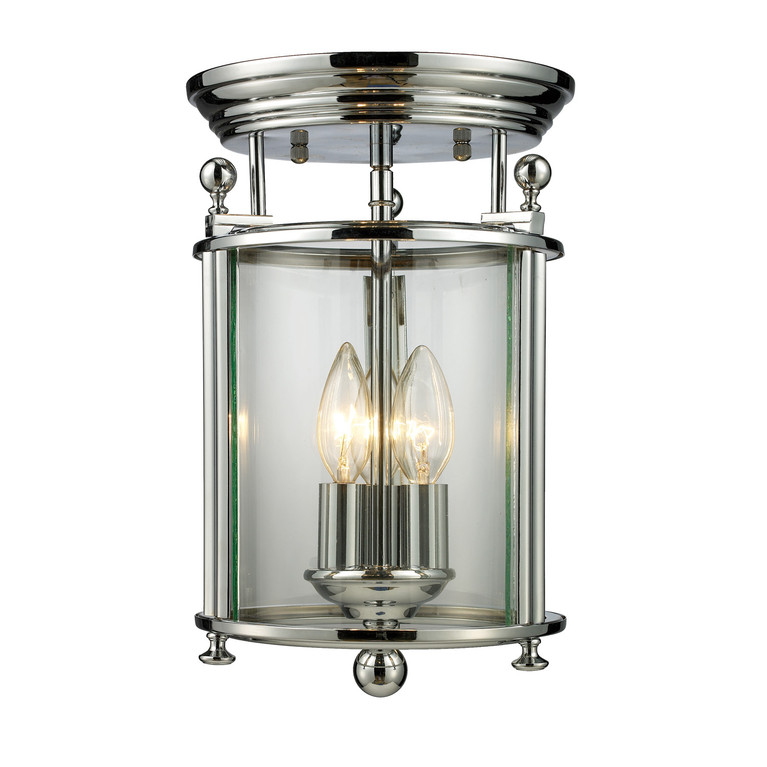 Z-Lite - 134F - Three Light Flush Mount - Wyndham - Chrome
