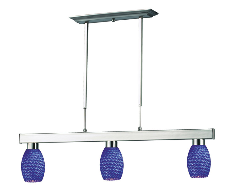 Z-Lite - 152BN-131BLUE - Three Light Billiard - Players - Brushed Nickel