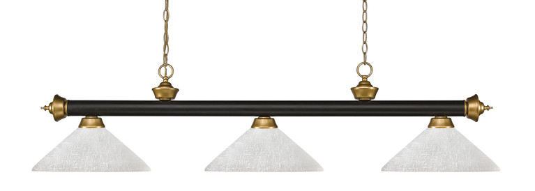 Z-Lite - 200-3BRZ+SG-AWL14 - Three Light Billiard - Riviera - Bronze + Satin Gold