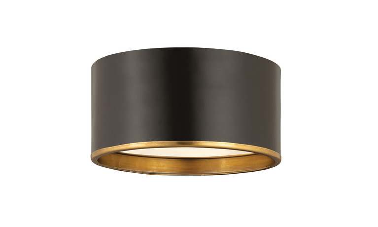 Z-Lite - 2303F2-MB-RB - Two Light Flush Mount - Arlo - Matte Black + Rubbed Brass