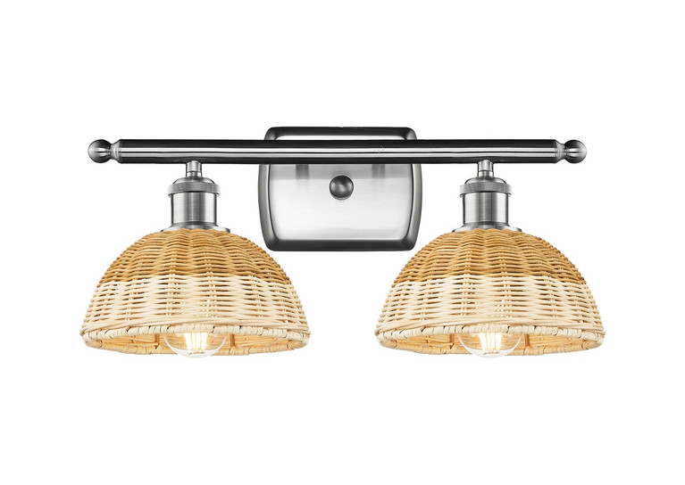 Innovations - 516-2W-SN-NBD2-75-NAT - Two Light Bath Vanity - Ballston - Brushed Satin Nickel