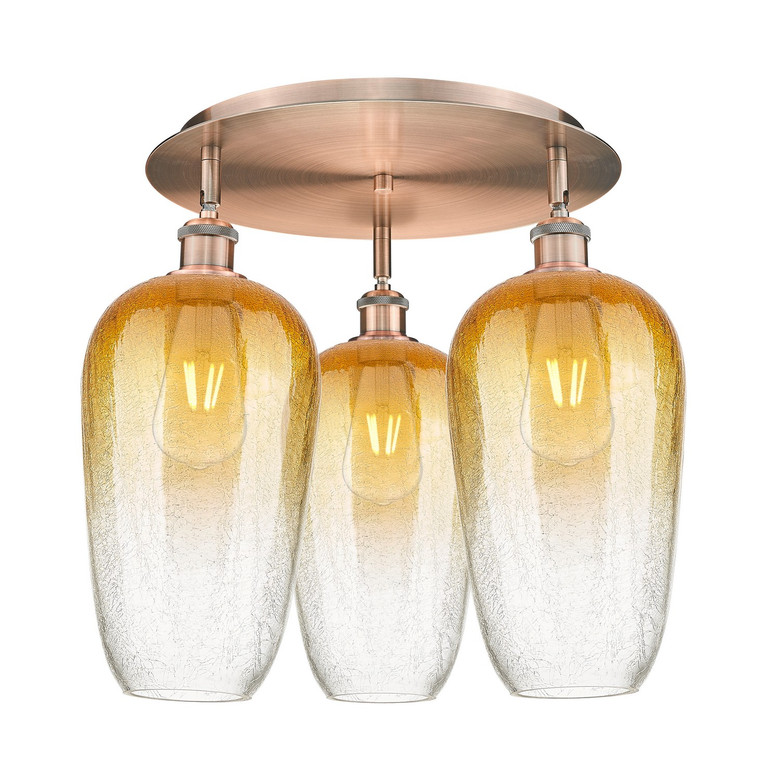 Innovations - 516-3C-AC-G484-7AM - Three Light Semi-Flush Mount - Ballston - Antique Copper