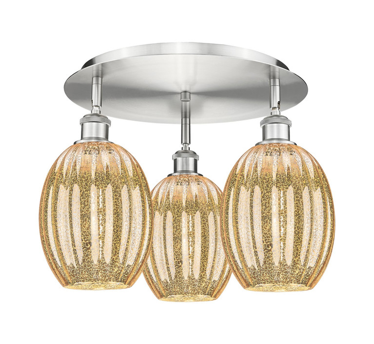Innovations - 516-3C-SN-G459-6ME - Three Light Semi-Flush Mount - Ballston - Satin Nickel