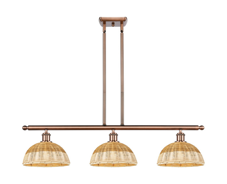 Innovations - 516-3I-AC-NBD2-9-NAT - Three Light Island Pendant - Ballston - Antique Copper