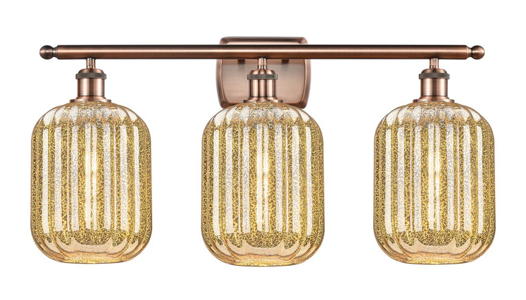 Innovations - 516-3W-AC-G460-7ME - Three Light Bath Vanity - Ballston - Antique Copper