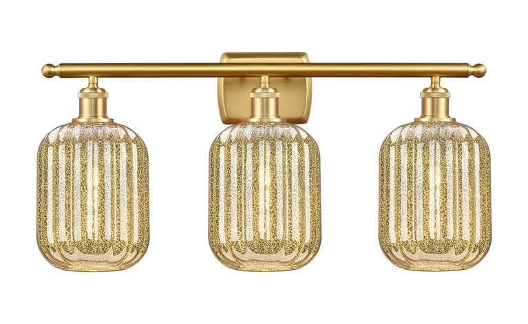 Innovations - 516-3W-SG-G460-7ME - Three Light Bath Vanity - Ballston - Satin Gold