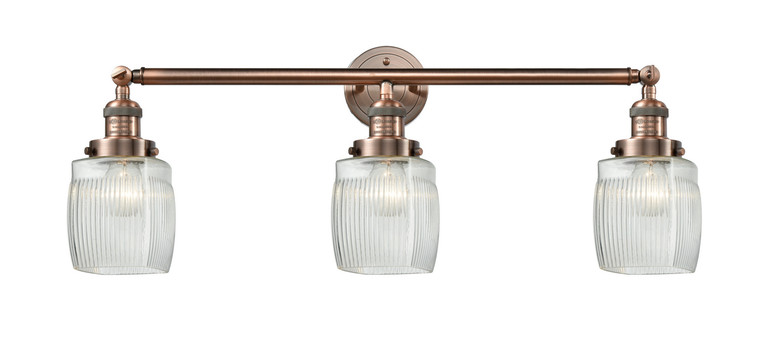 Innovations - 205-AC-G302 - Three Light Bath Vanity - Franklin Restoration - Antique Copper