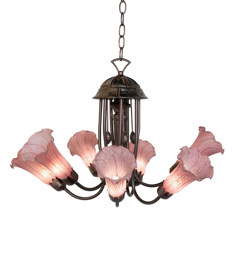 Meyda Tiffany - 251585 - Seven Light Chandelier - Purple - Mahogany Bronze