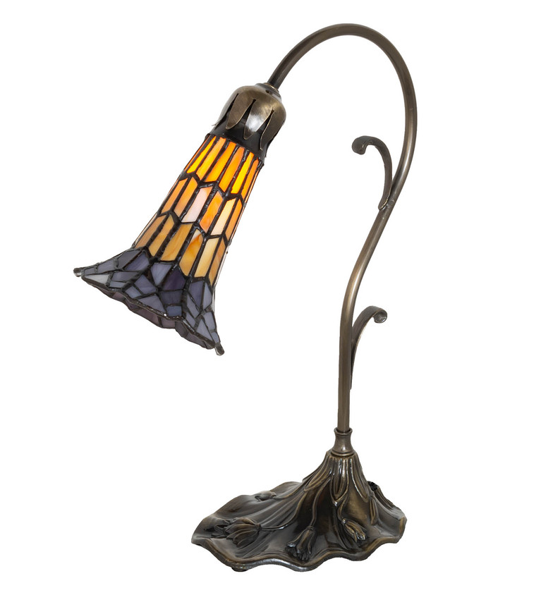 Meyda Tiffany - 251850 - Mini Lamp - Stained Glass Pond Lily - Antique Brass