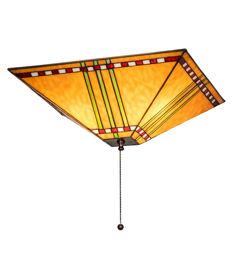 Meyda Tiffany - 254214 - Three Light Flushmount - Prairie Corn - Mahogany Bronze