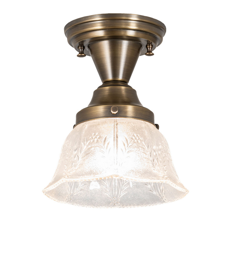 Meyda Tiffany - 254404 - One Light Flushmount - Revival - Antique Brass