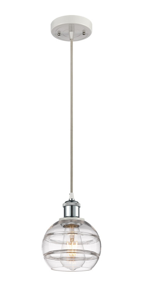 Innovations - 516-1P-WPC-G556-6CL - One Light Mini Pendant - Ballston - White Polished Chrome
