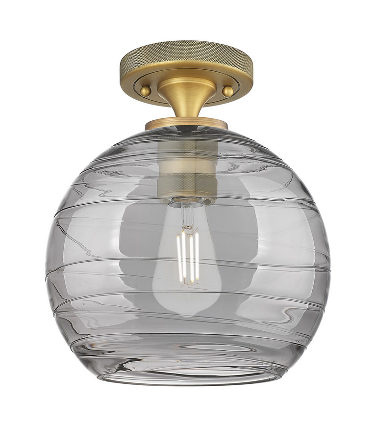 Innovations - 434-1F-BB-G1213-8SM - One Light Flush Mount - Downtown Urban - Brushed Brass