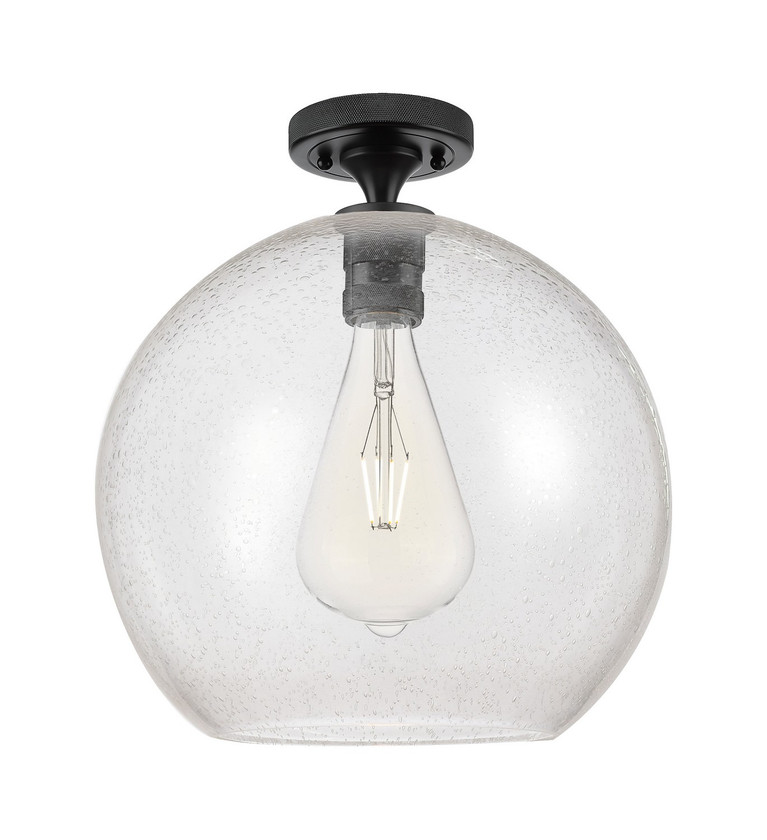 Innovations - 434-1F-BK-G124-12 - One Light Flush Mount - Downtown Urban - Matte Black